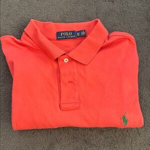 Ralph Lauren Vibrant Coral Polo with Green Logo